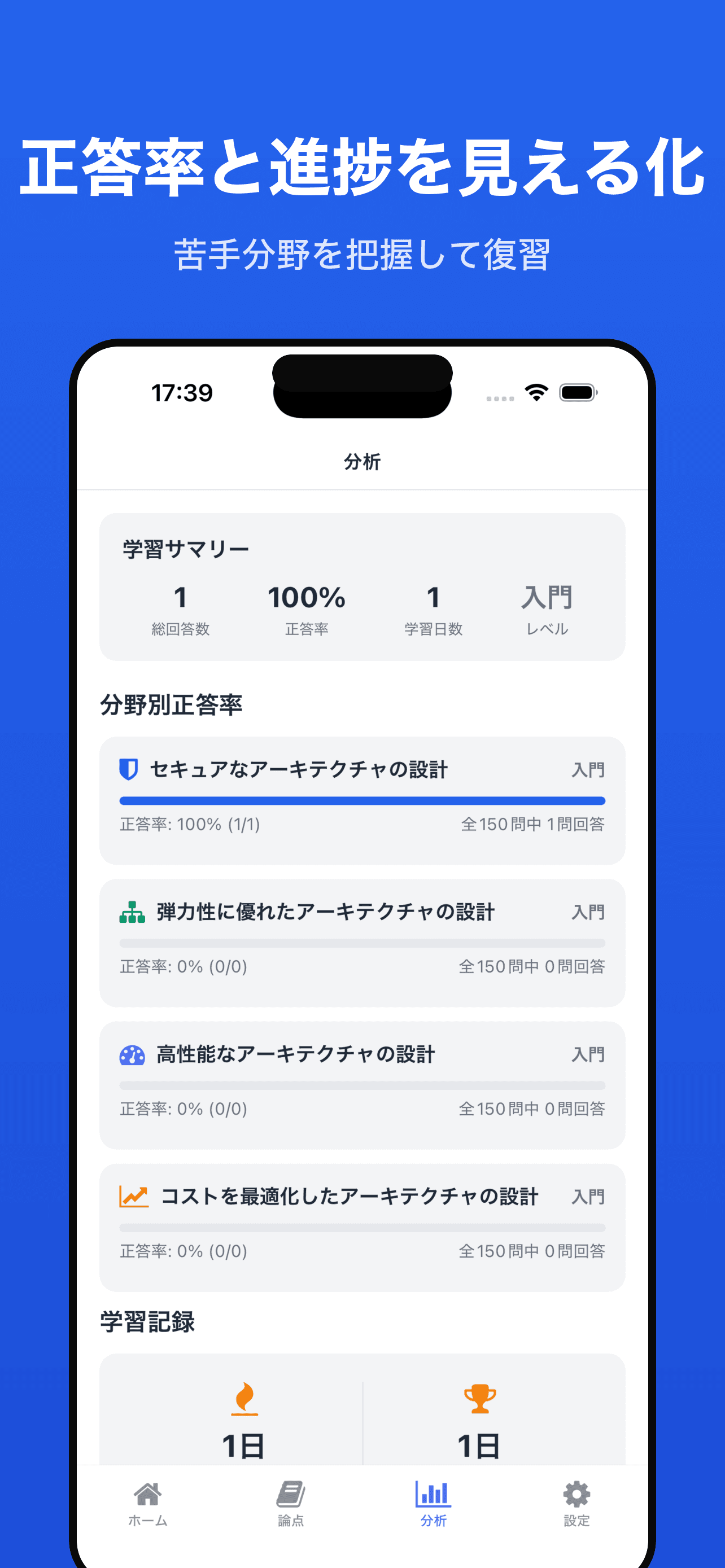 学習分析(進捗と苦手把握)